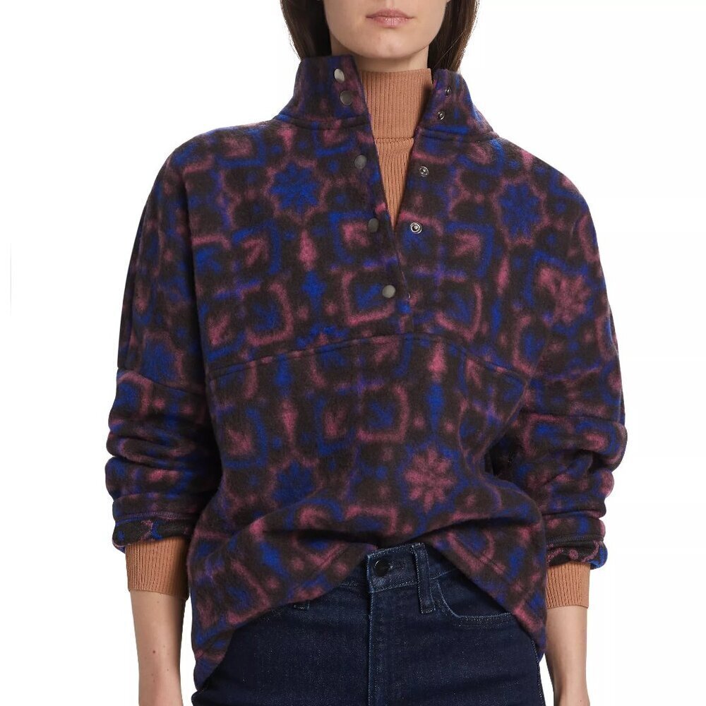 NEW XiRENA Caden Wool-Blend Fleece Jacket in Blue Smoke- Size XL